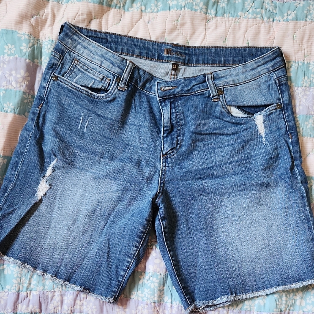 Kut from the Kloth Distressed Blue Jean Shorts